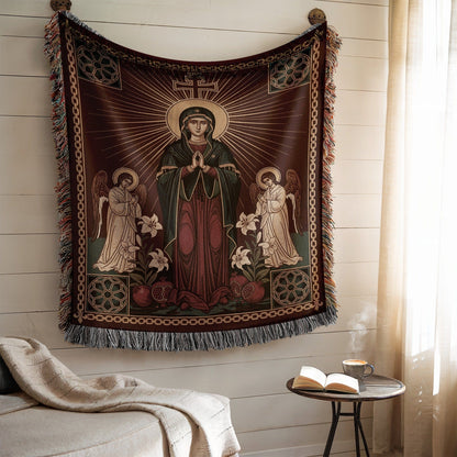 Religious Artwork Tapestry Featuring Holy Figures