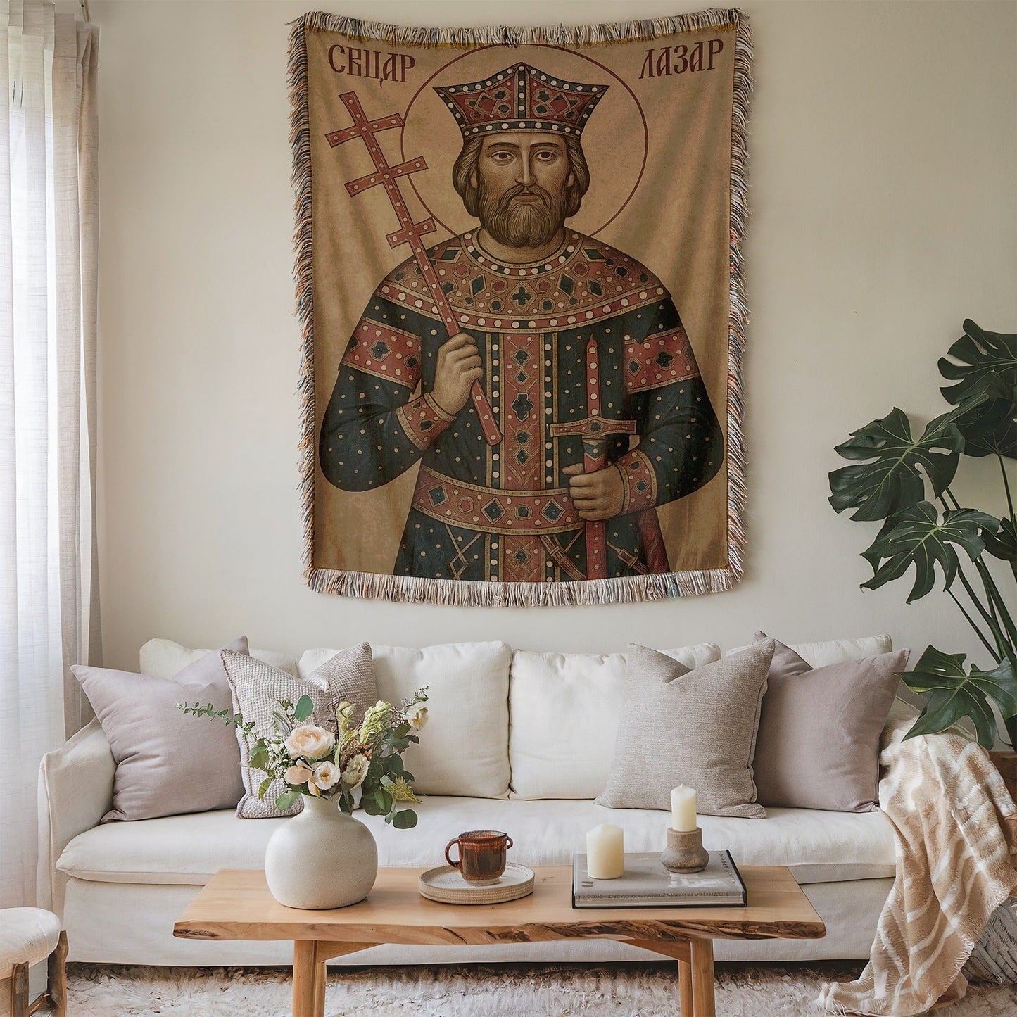 St Lazar Wall Tapestry Full of Royal Colors and Design