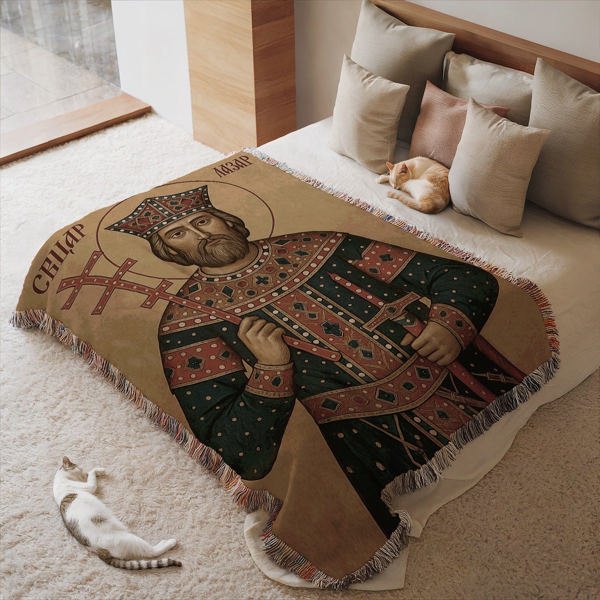 Emperor Portrait with Regal Robe Blanket