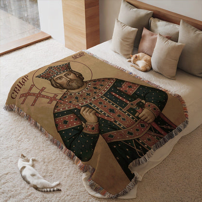 Emperor Portrait with Regal Robe Blanket