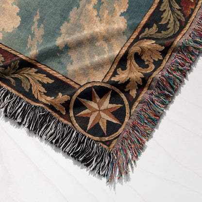 CalmNestStyle Knights of Malta Galleon with Red Cross Sails Woven Blanket jacquard woven blanket