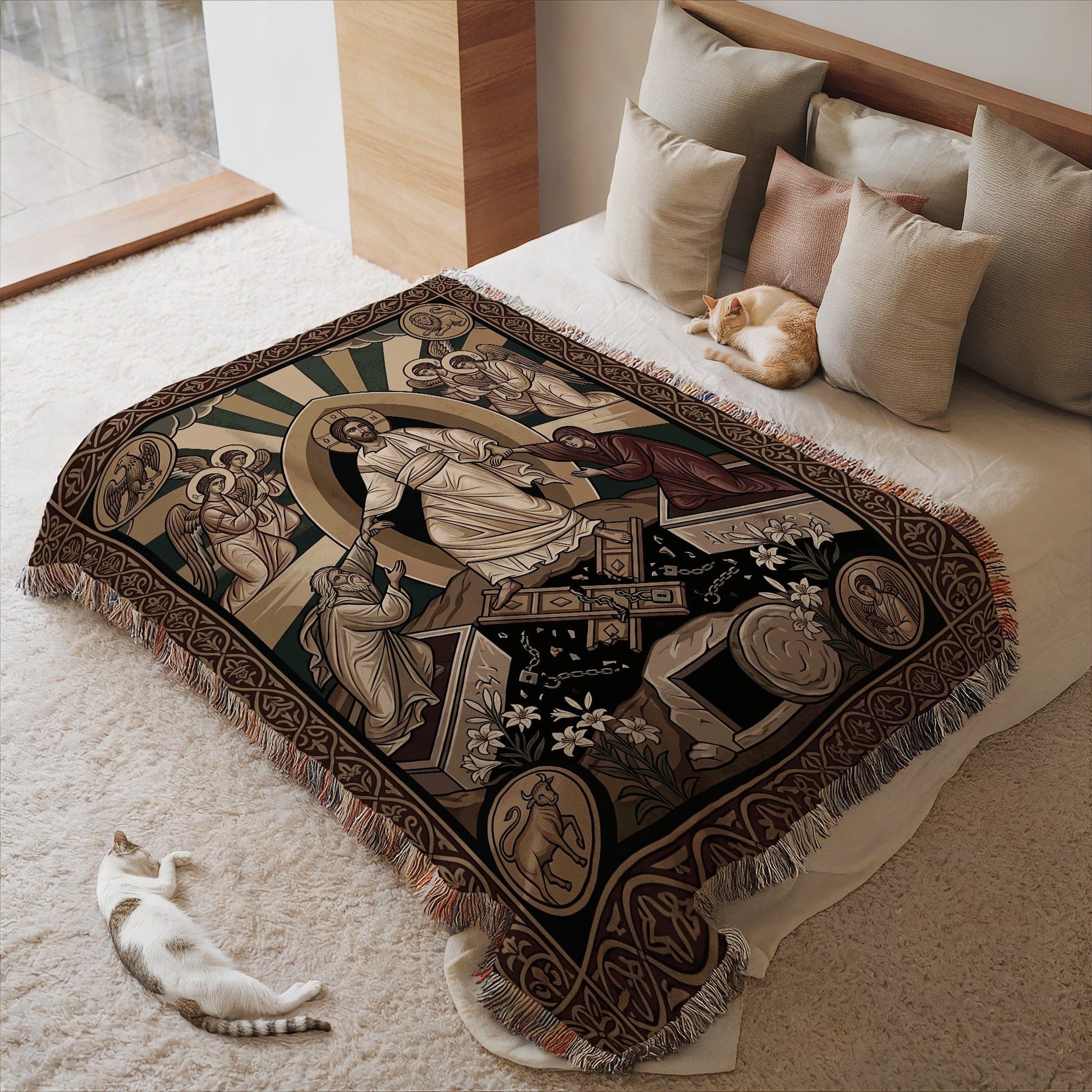 Stunning Artistic Blanket with Intricate Religious Design
