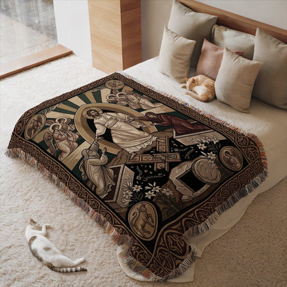Stunning Artistic Blanket with Intricate Religious Design