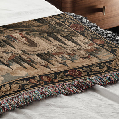 CalmNestStyle Saint George The White Horse jacquard woven blanket