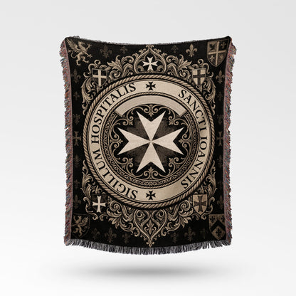 CalmNestStyle Sigillum Hospitalis Sancti Ioannis Maltese Cross Woven Blanket jacquard woven blanket