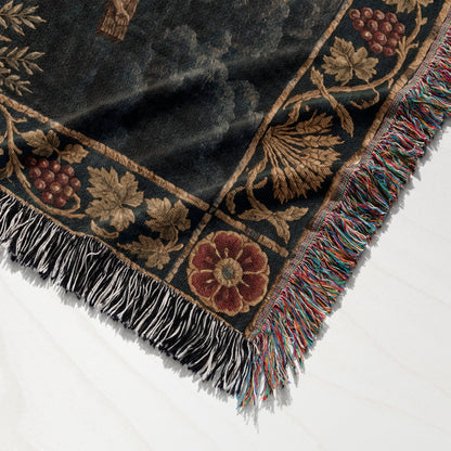 CalmNestStyle Golgotha Crucifixion Scene jacquard woven blanket