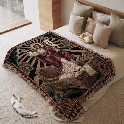 Religious Iconography Design Cozy Bed Throw Blanket
