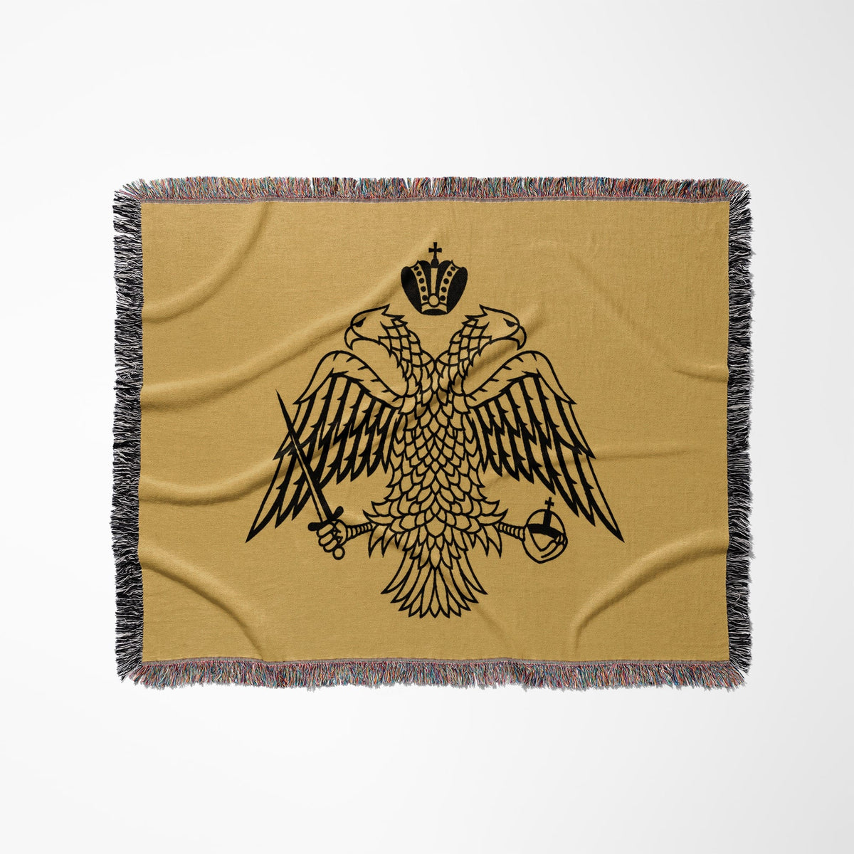 CalmNestStyle Byzantine Double Headed Eagle Flag Woven Blanket jacquard woven blanket