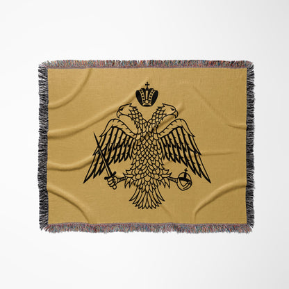CalmNestStyle Byzantine Double Headed Eagle Flag Woven Blanket jacquard woven blanket