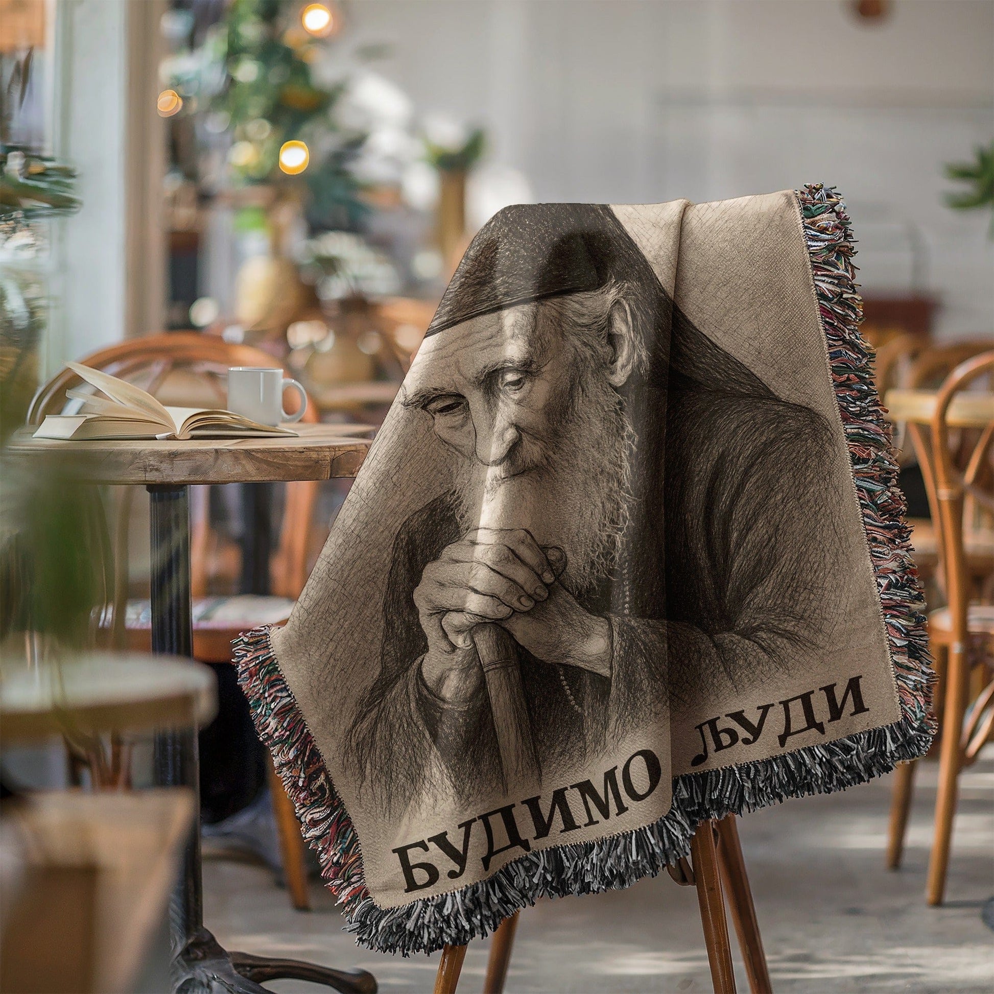 Thoughtful Elderly Man Design Blanket