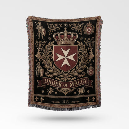 CalmNestStyle Order of Malta Royal Order Crown Woven Blanket jacquard woven blanket