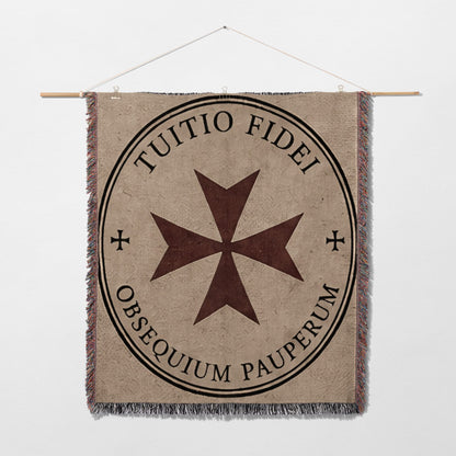 CalmNestStyle Tuitio Fidei Obsequium Pauperum Malta Woven Blanket jacquard woven blanket