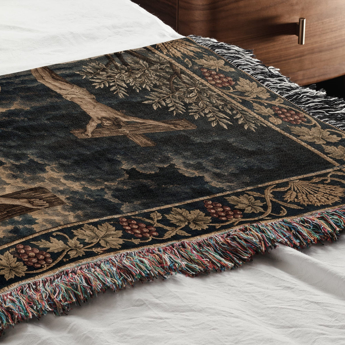 CalmNestStyle Golgotha Crucifixion Scene jacquard woven blanket
