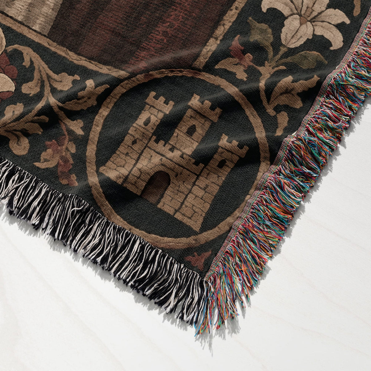 MyDesigns The Templar's Vow I Your Knight Portrait jacquard woven blanket