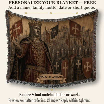CalmNestStyle Baldwin IV and the Templar Army jacquard woven blanket