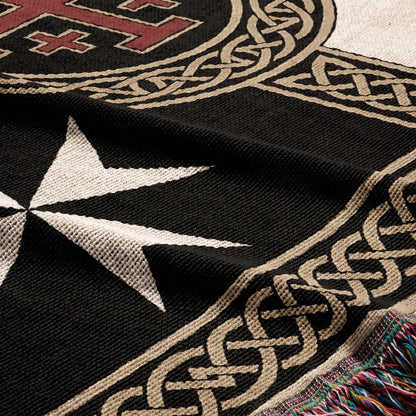 MyDesigns Medieval Tapestry Blanket – Order of Santiago & Crusader Orders Woven Throw jacquard woven blanket