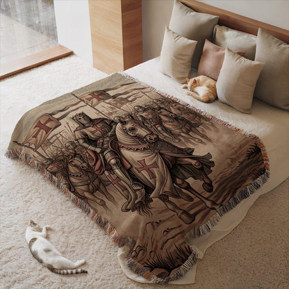 Medieval Knights Templar Inspired Blanket Throw