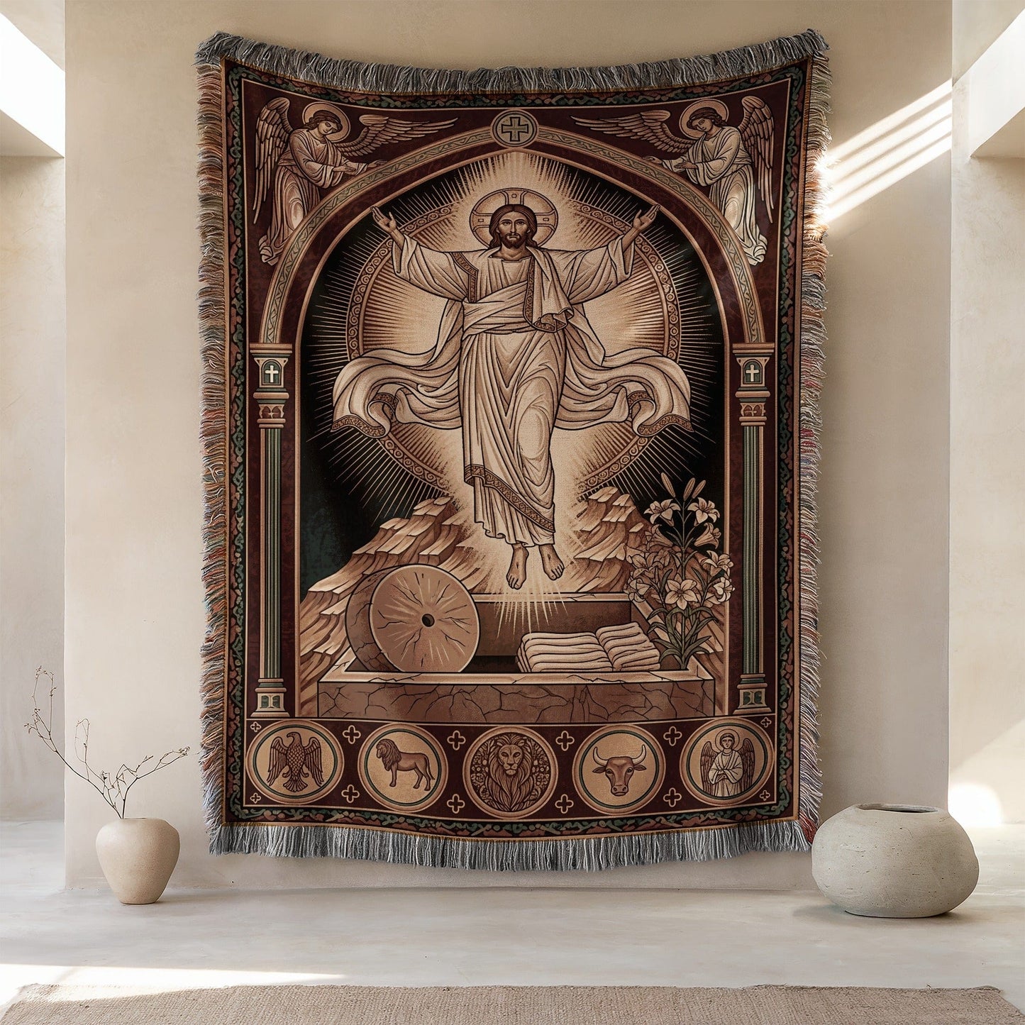 Jesus Christ Resurrection Wall Hanging Tapestry Decor