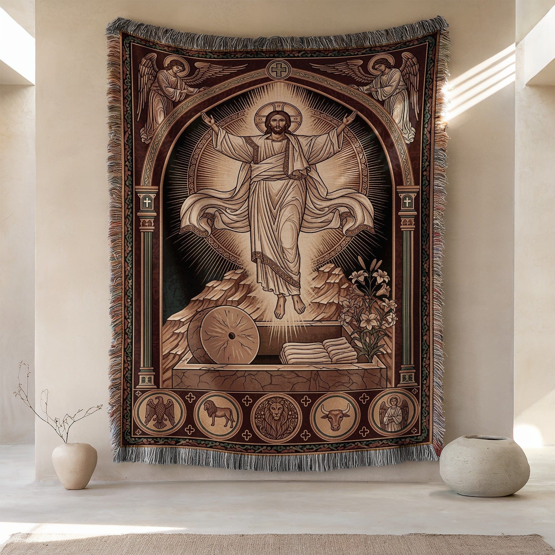 Jesus Christ Resurrection Wall Hanging Tapestry Decor