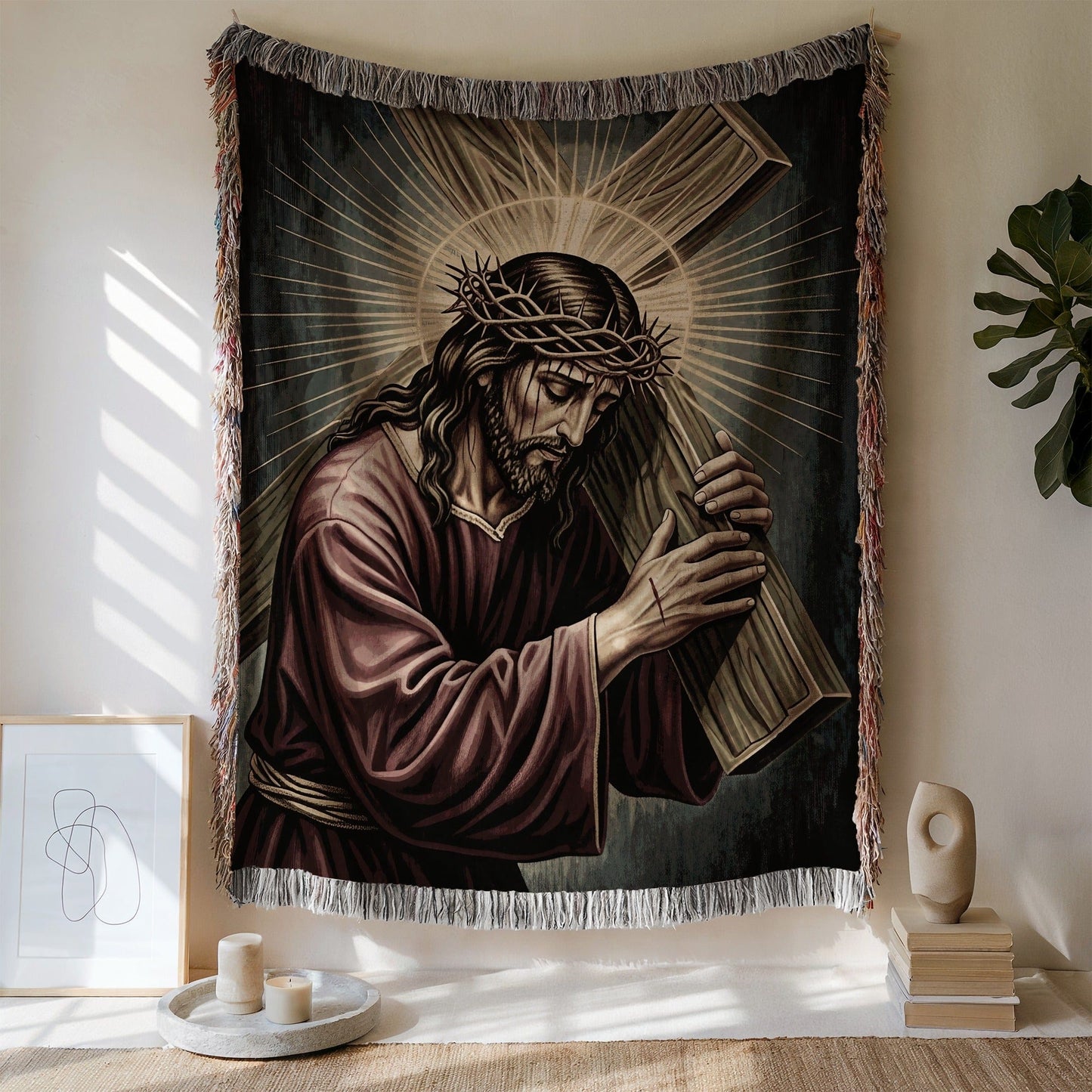 Jesus Christ with Crown of Thorns tapestry product