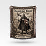 Hospitaller Knight With Banner In Hoc Signo Vinces Woven Blanket