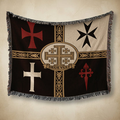 MyDesigns Ancient Orders I Deus Vult Night jacquard woven blanket