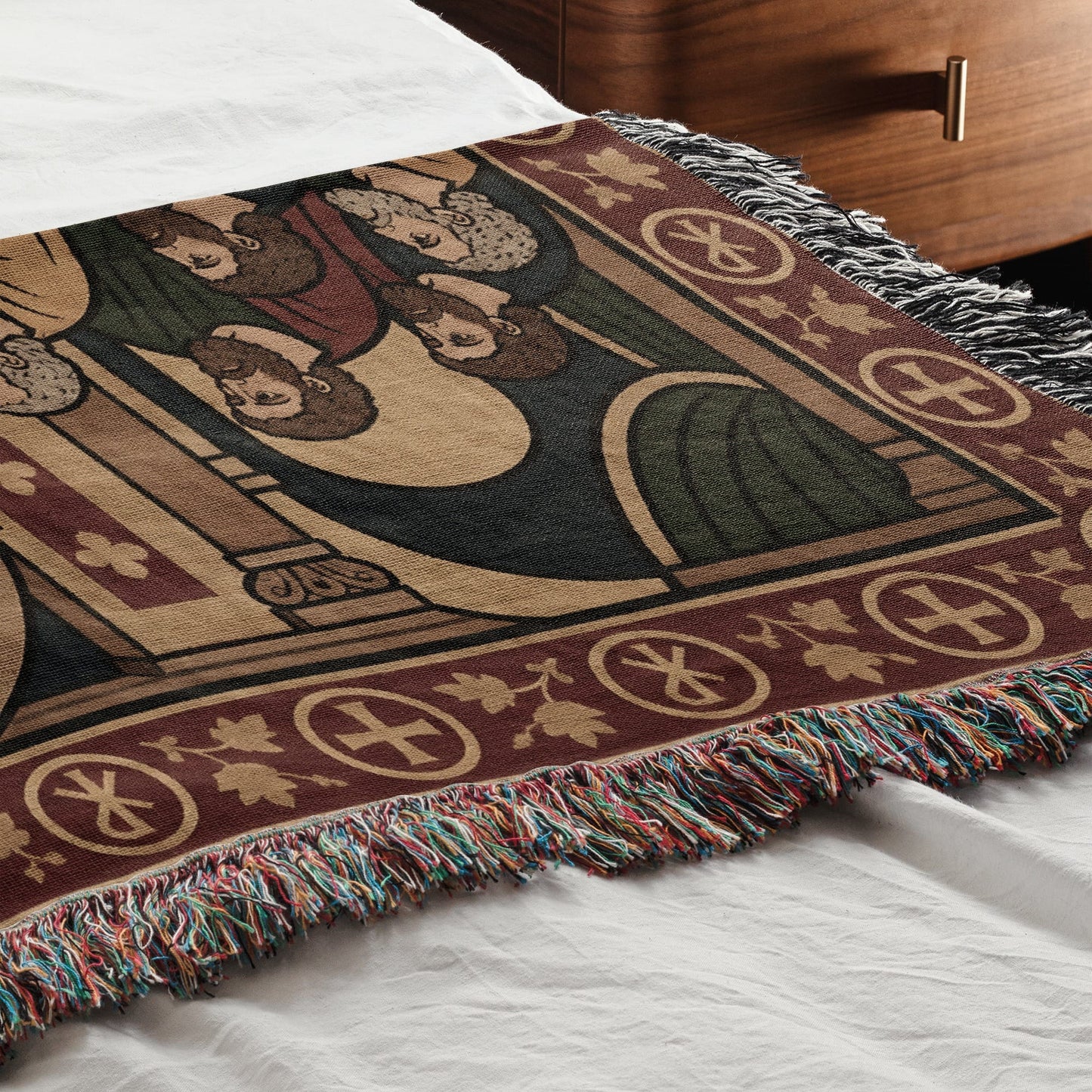 MyDesigns Last Supper Horizontal Tapestry - Byzantine Icon Woven Blanket jacquard woven blanket