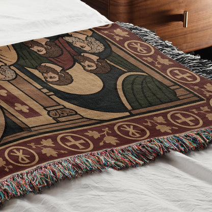 MyDesigns Last Supper Horizontal Tapestry - Byzantine Icon Woven Blanket jacquard woven blanket
