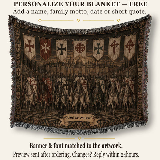 MyDesigns Seven Banners of the Christian Orders jacquard woven blanket