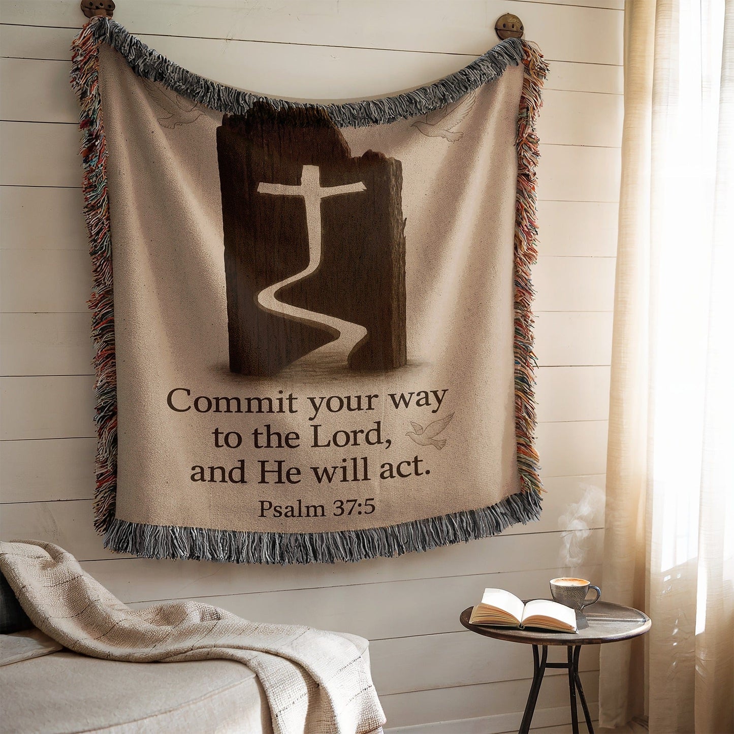 Commit Your Way to the Lord Psalm 37 5 throw blanket