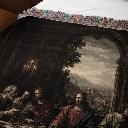 MyDesigns Jesus and Disciples Woven Wall Hanging – Dark Renaissance Hall, Cotton Throw jacquard woven blanket