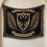 Eagle Shield Blue Woven Blanket I Name & Est. Date