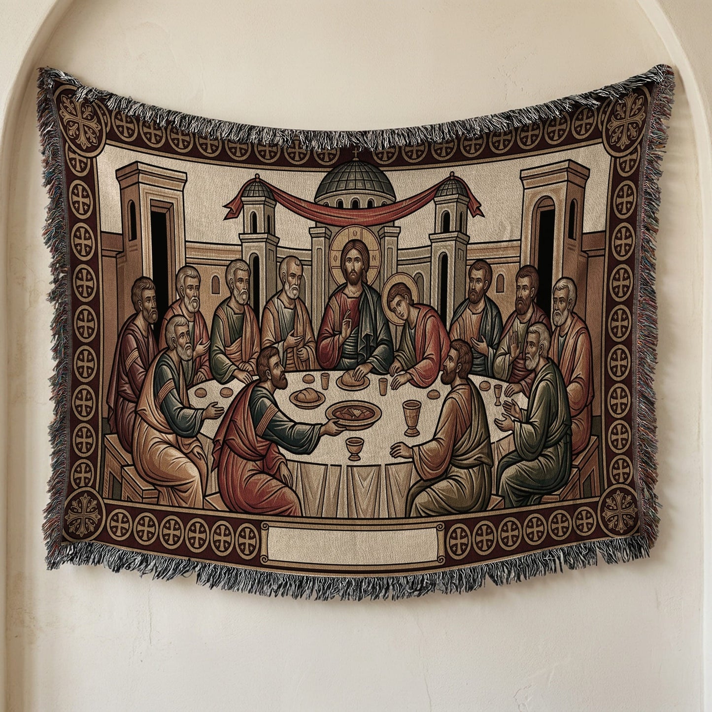 MyDesigns Personalized Mystical Supper Horizontal Tapestry - Custom Name jacquard woven blanket