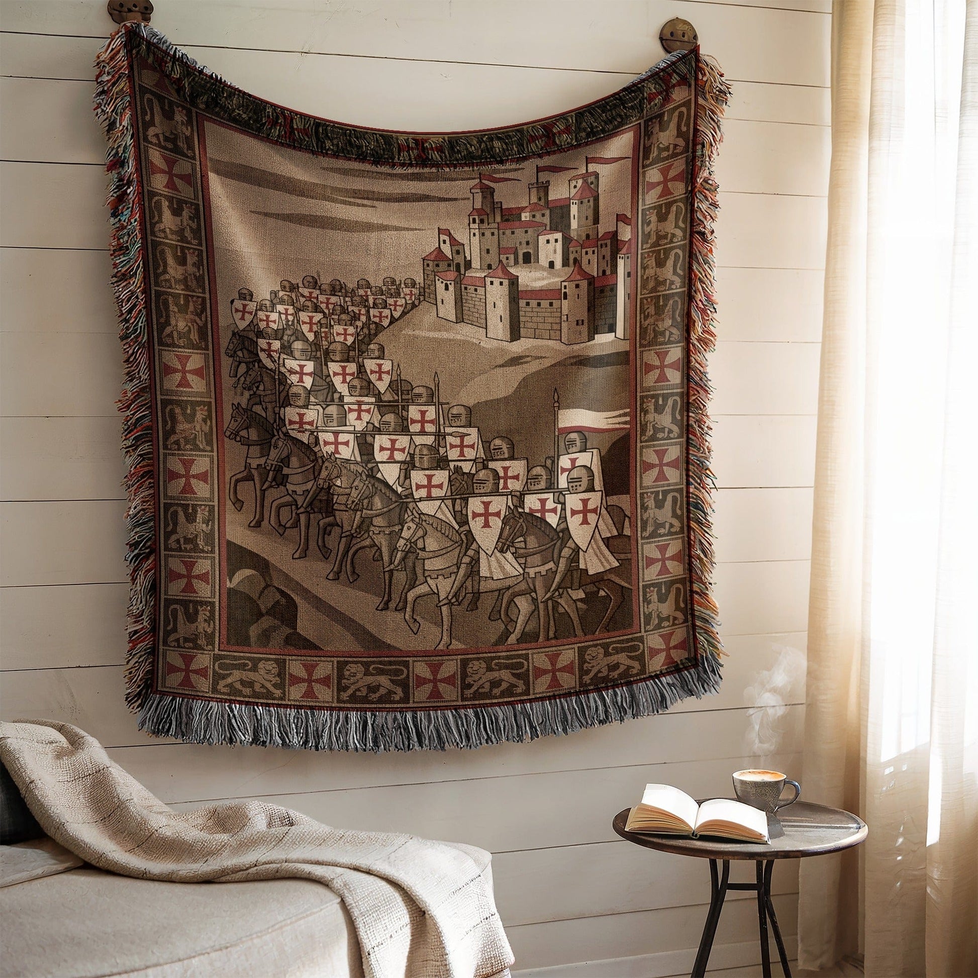 Knights Marching to Castle Wall Hanging Tapestry