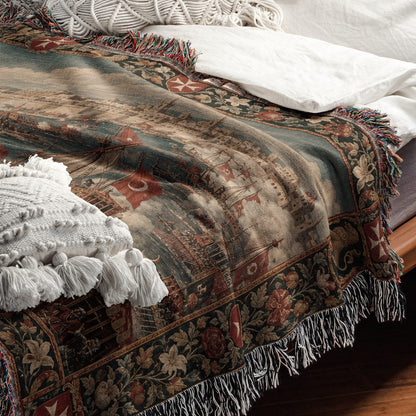 CalmNestStyle Great Siege of Malta 1565 Tapestry Woven Blanket jacquard woven blanket
