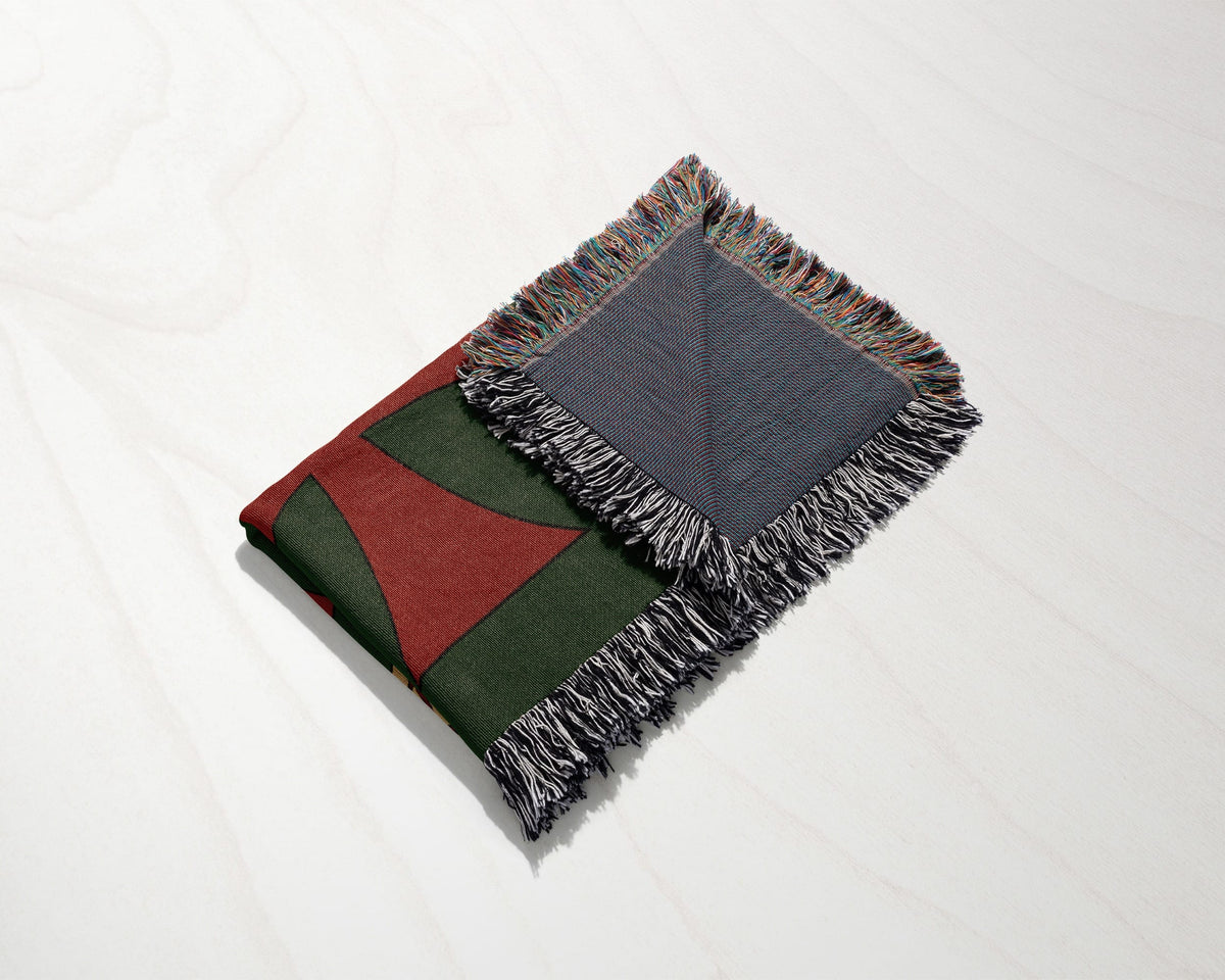 MyDesigns Ancient Orders I Forest Green jacquard woven blanket