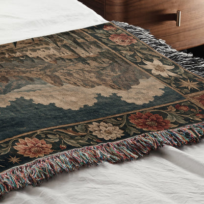 CalmNestStyle Our Lady of Guadalupe at Tepeyac jacquard woven blanket
