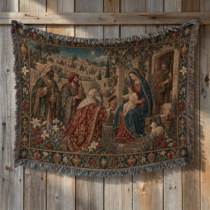 CalmNestStyle The Three Kings jacquard woven blanket