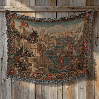 CalmNestStyle Great Siege of Malta 1565 Tapestry Woven Blanket jacquard woven blanket