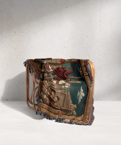 CalmNestStyle Saint George Gilded Icon jacquard woven blanket