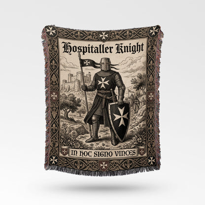 CalmNestStyle Hospitaller Knight Medieval Warrior Woven Blanket jacquard woven blanket