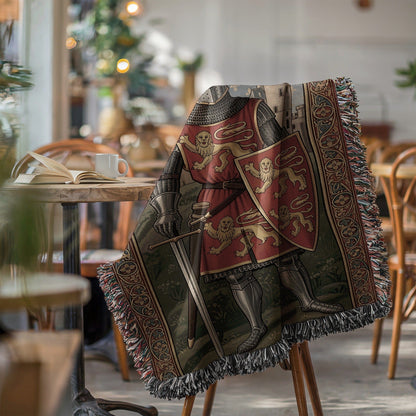 Medieval Knight Tapestry Blanket with Intricate Design