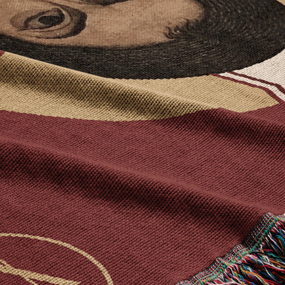 CalmNestStyle Mandylion Holy Face of Christ Flag Woven Blanket jacquard woven blanket