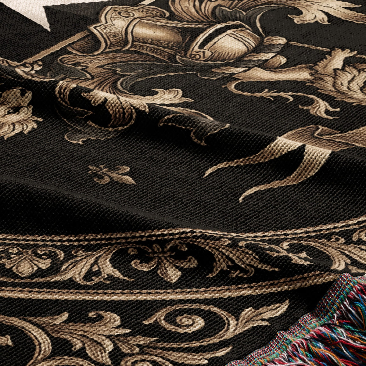 CalmNestStyle Order of Saint John Hospitallers Round Medallion Crest Woven Blanket jacquard woven blanket