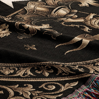 CalmNestStyle Order of Saint John Hospitallers Round Medallion Crest Woven Blanket jacquard woven blanket