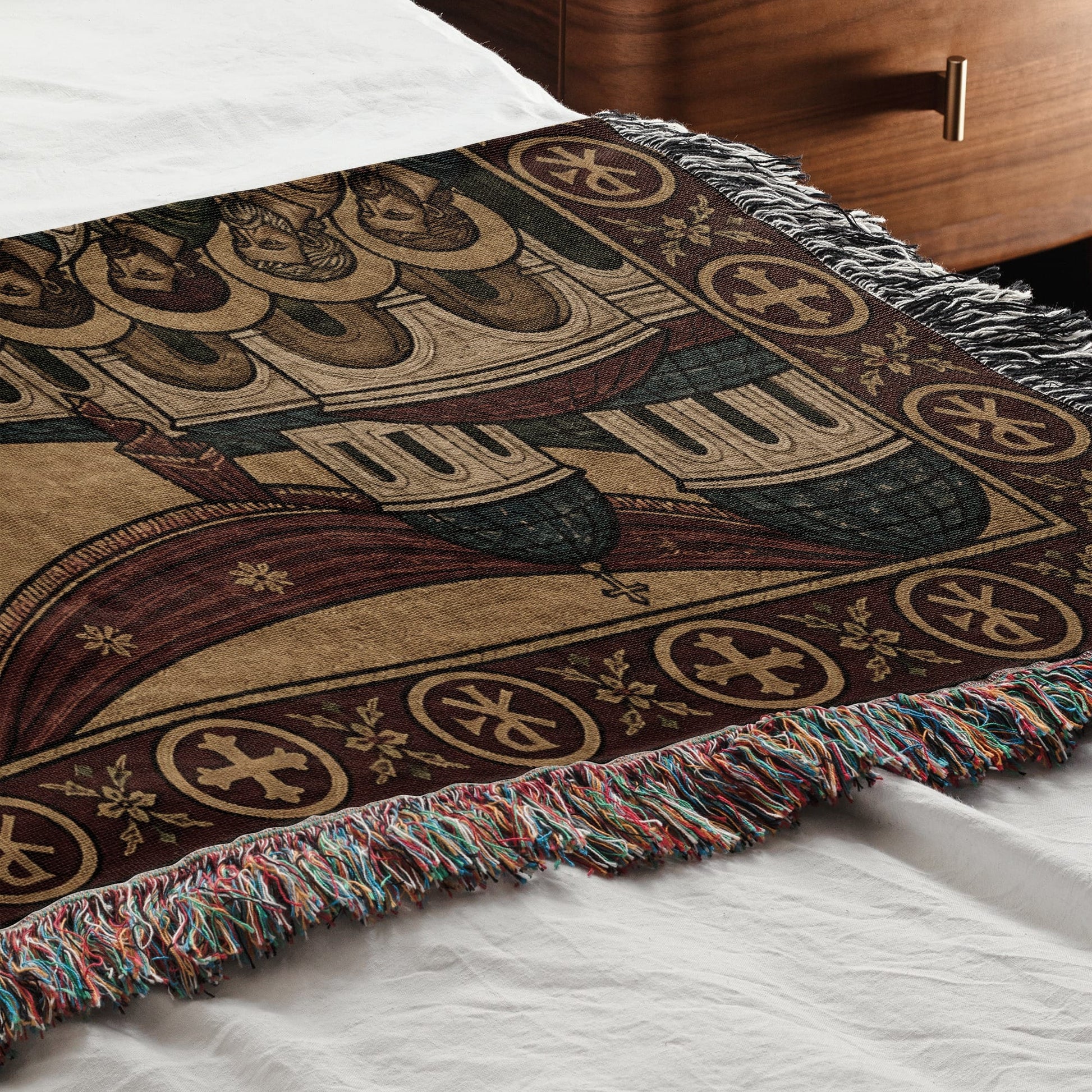 MyDesigns Crimson Last Supper Horizontal Tapestry - Byzantine Woven Throw jacquard woven blanket