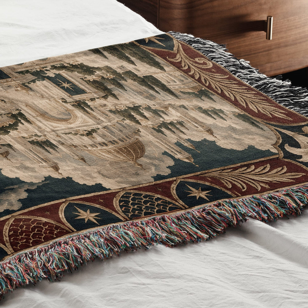 CalmNestStyle Saint Michael the Archangel With Scales jacquard woven blanket