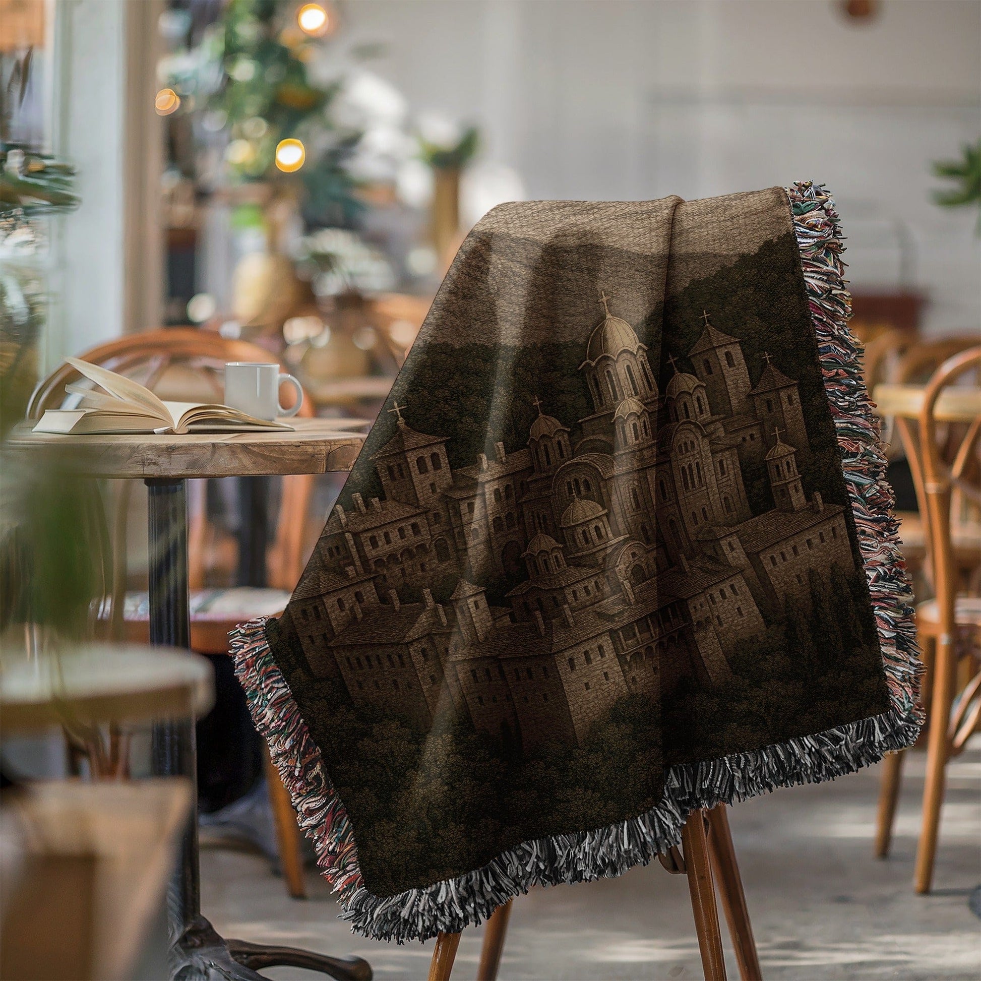 Majestic Hillside Castle Tapestry Blanket product type