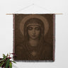 Sepia Toned Virgin Mary Woven Blanket