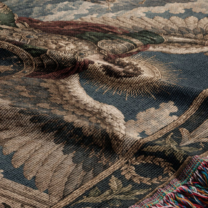 CalmNestStyle Saint Michael and the Dragon jacquard woven blanket